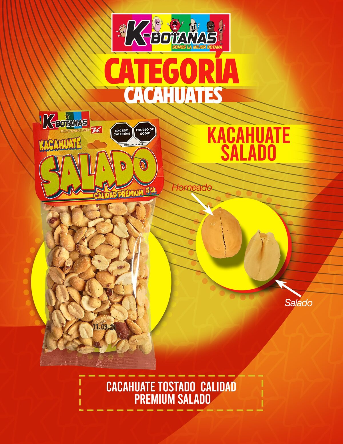 Cacahuate Salado 85g al mayoreo