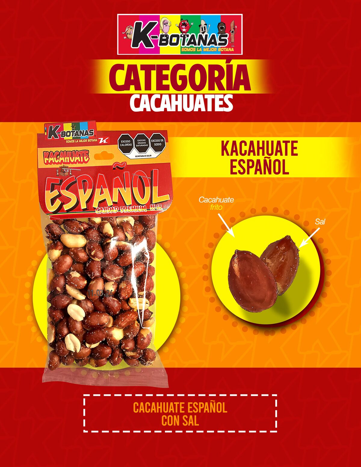 Cacahuate Español 85g al mayoreo