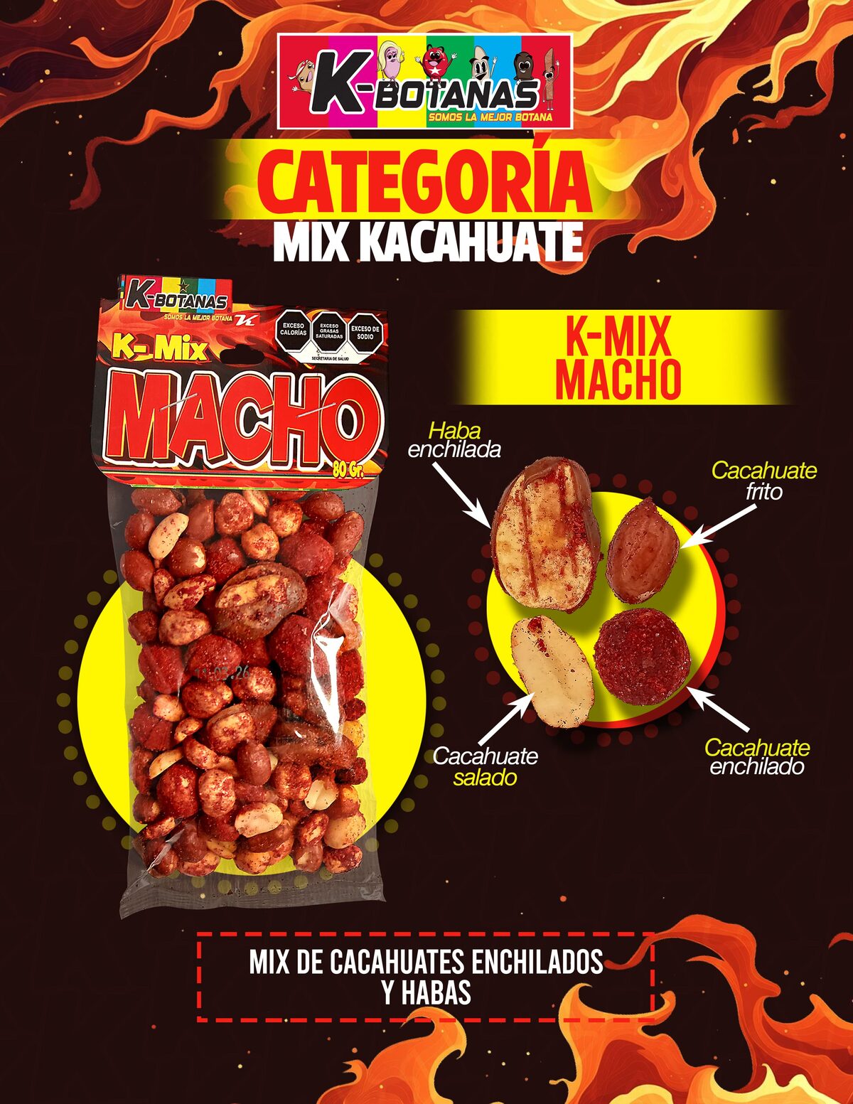Cacahuate Mix Macho 80g al mayoreo
