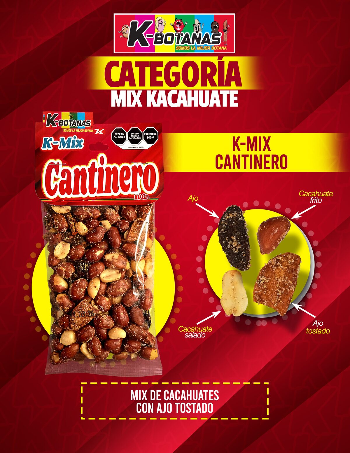 Cacahuate Mix Cantinero 80g al mayoreo