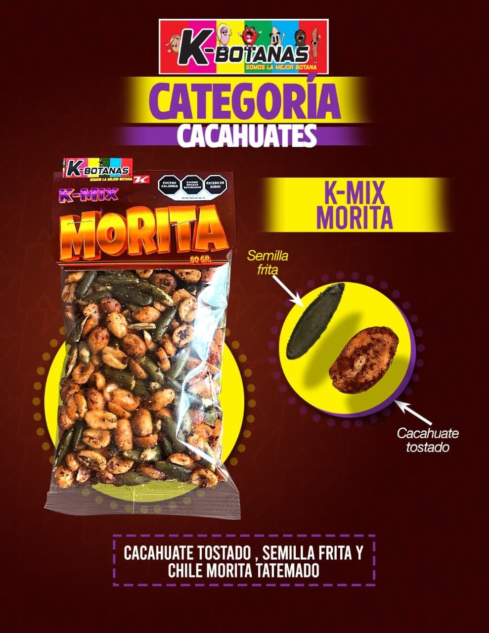 Cacahuate Mix Morita 80g al mayoreo