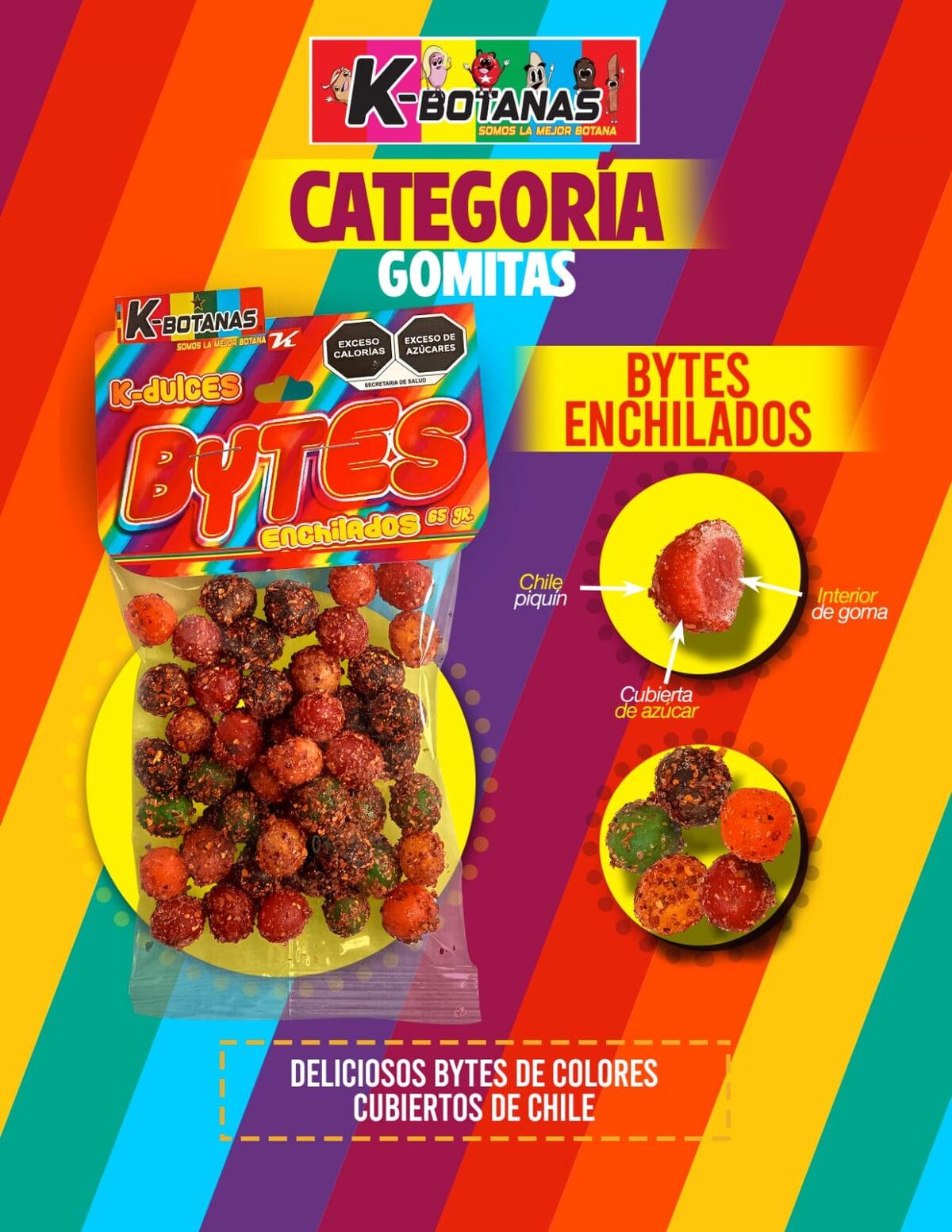 Bytes Enchilados 60g al mayoreo
