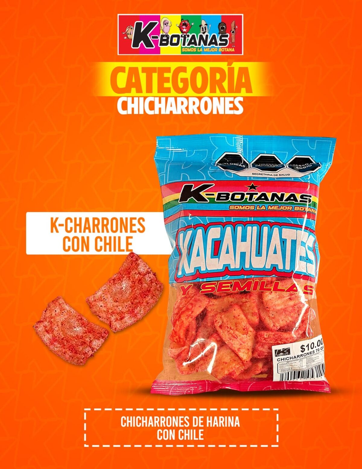 Chicharrones KB 70g al mayoreo