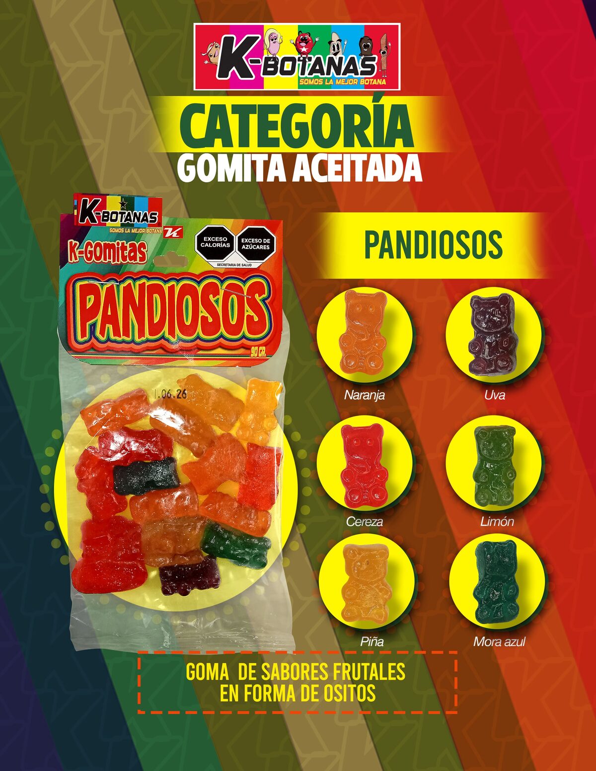 Gomita Pandiosos 90g al mayoreo