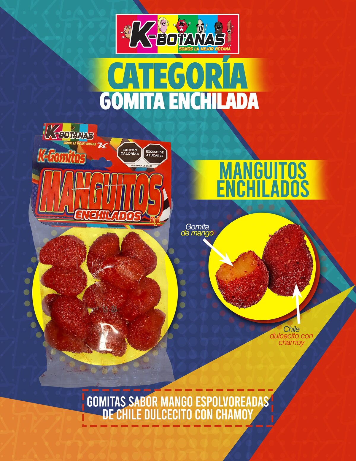 Gomita Manguitos Enchilados 90g al mayoreo