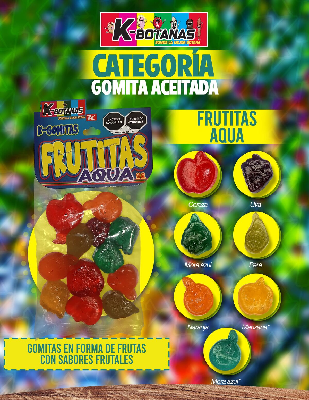 Gomita Frutitas Aqua 90g al mayoreo