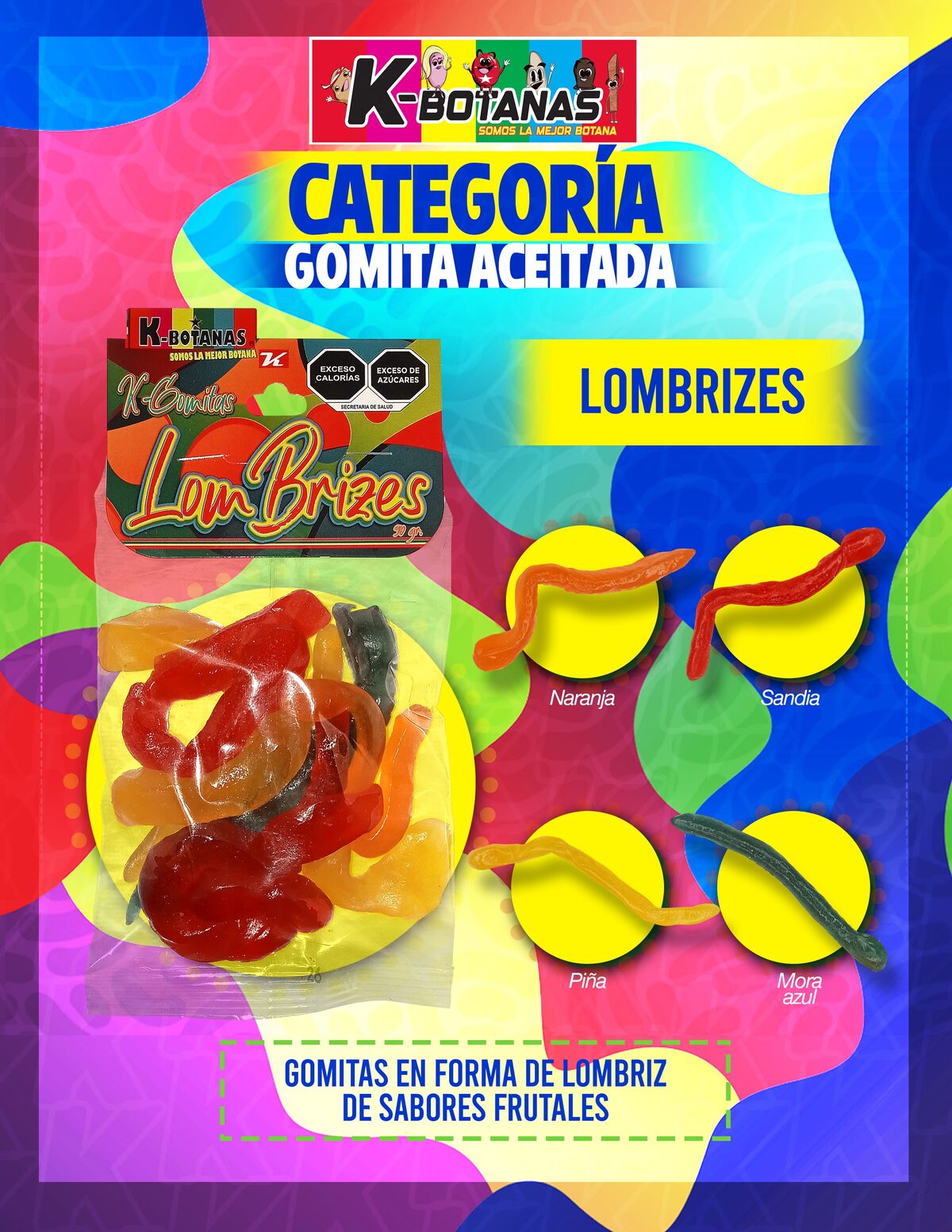 Gomita Lombriz 90g al mayoreo