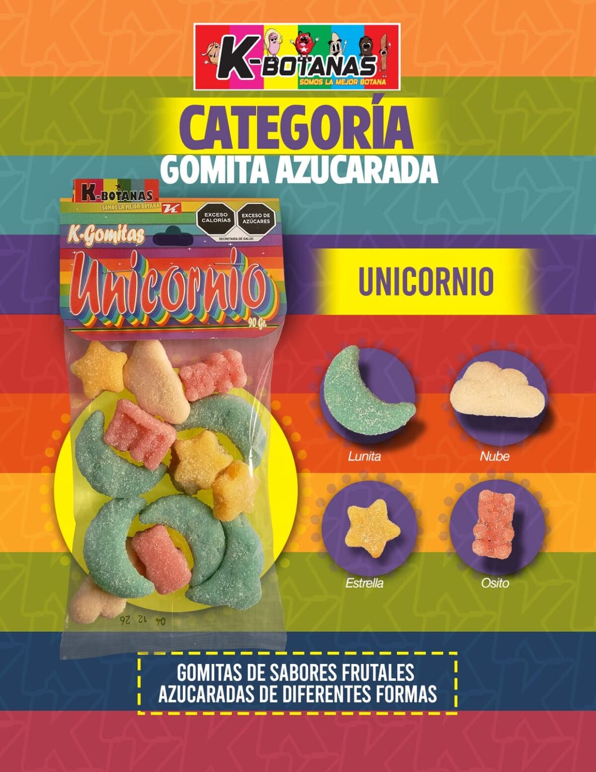 Gomita Unicornio 90g al mayoreo