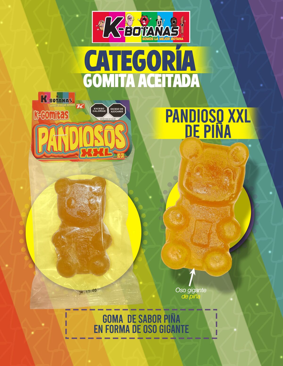 Pandioso XXL Piña 90g al mayoreo