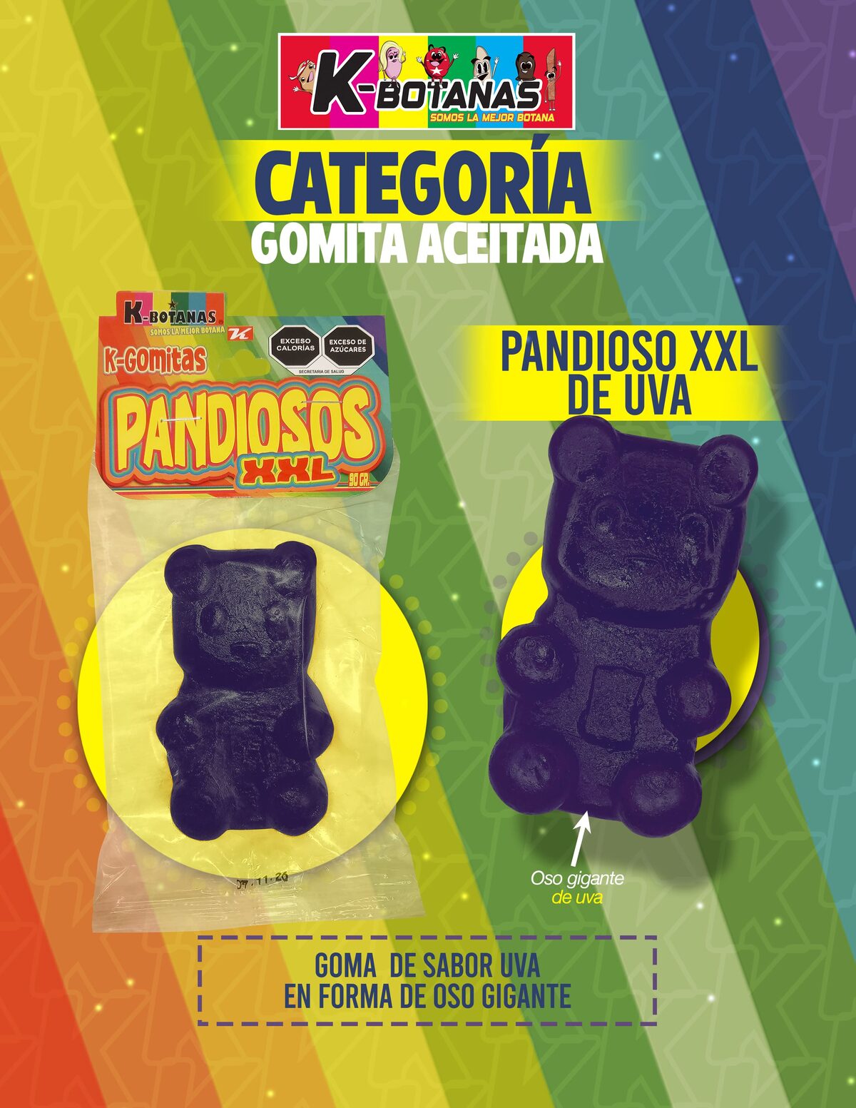 Pandioso XXL Uva 90g al mayoreo