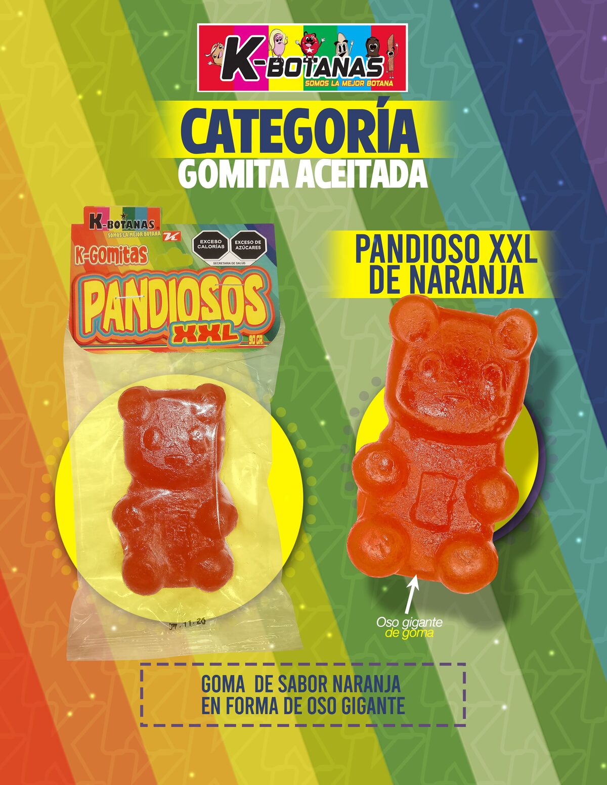 Pandioso XXL Naranja 90g al mayoreo