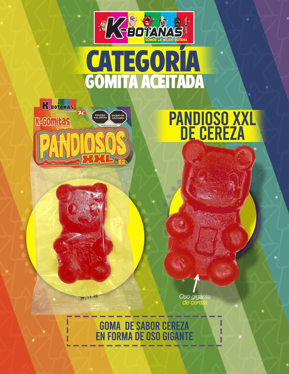 Pandioso XXL Cereza 90g al mayoreo