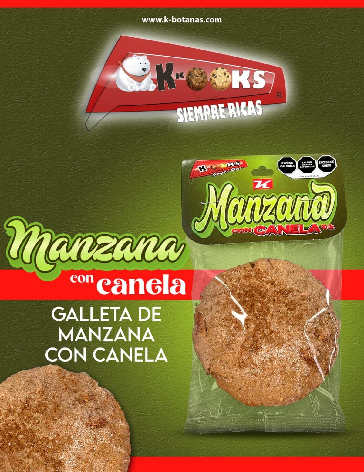 Galleta Avena Manzana y Canela 90g al mayoreo