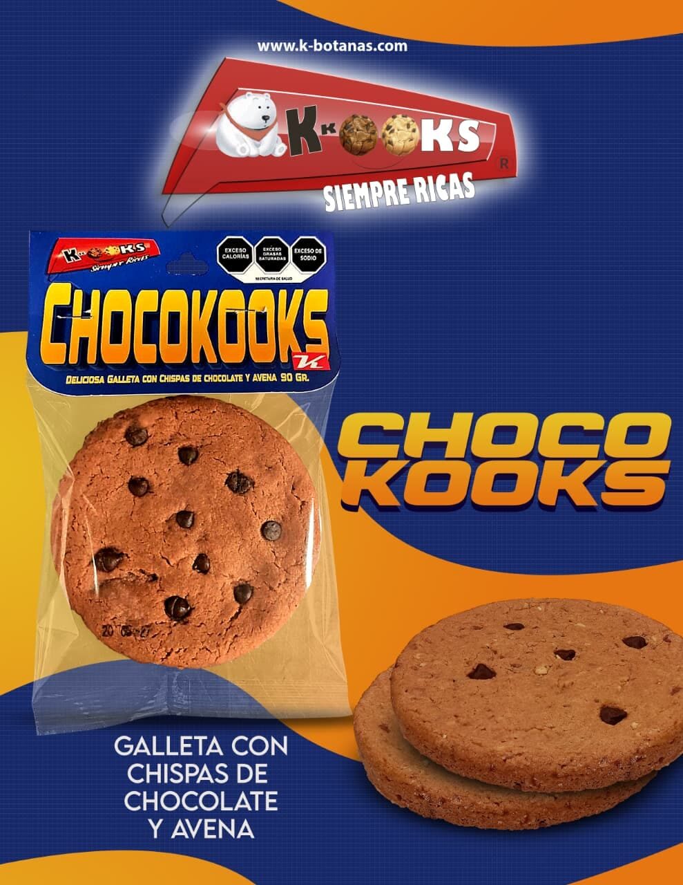 Galleta Avena con Chocolate 90g al mayoreo