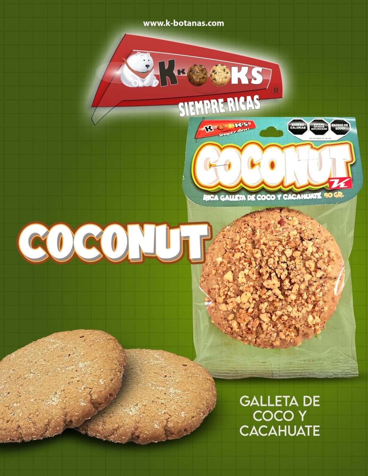 Galleta Coco con Cacahuate 90g al mayoreo