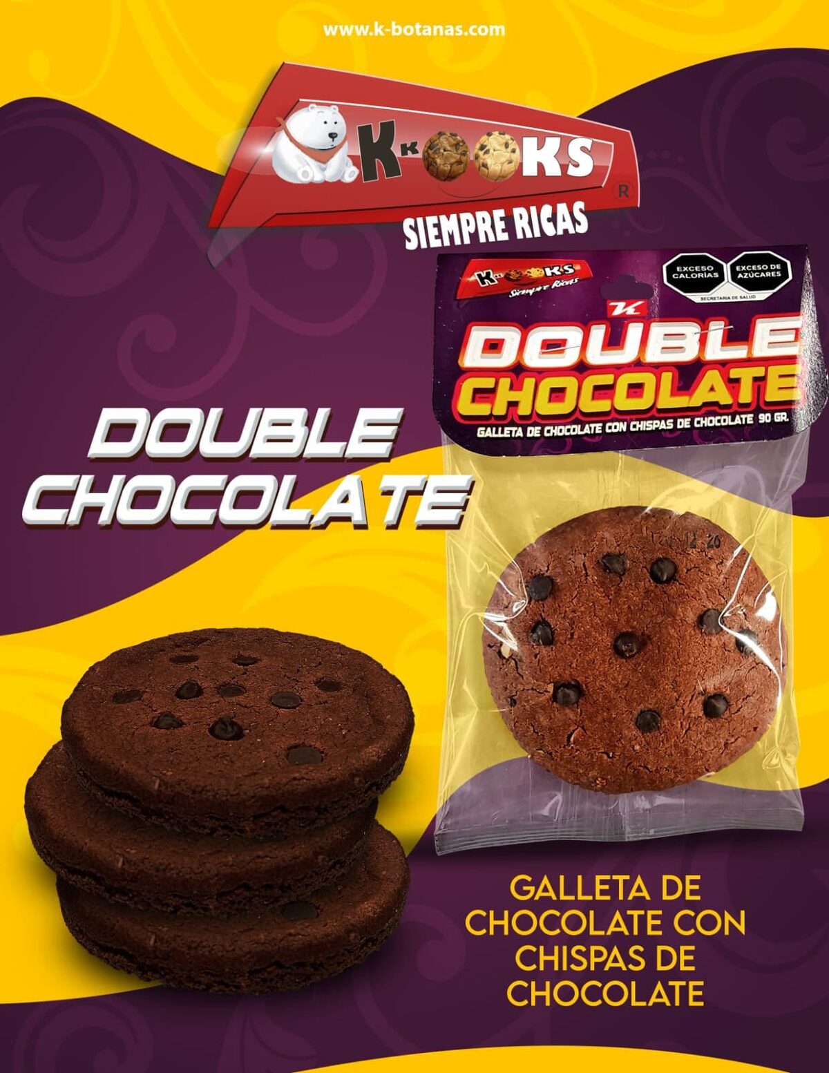 Galleta Double Chocolate 90g al mayoreo