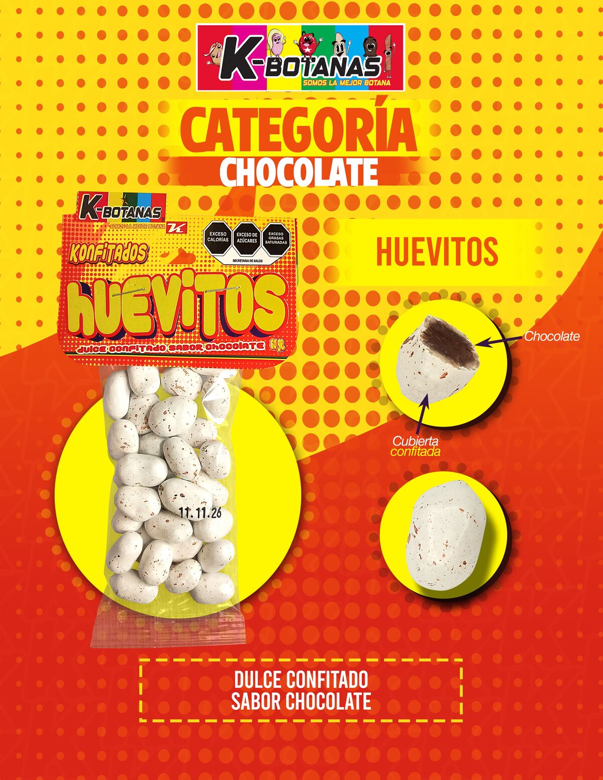 Konfitados Huevitos 60g al mayoreo