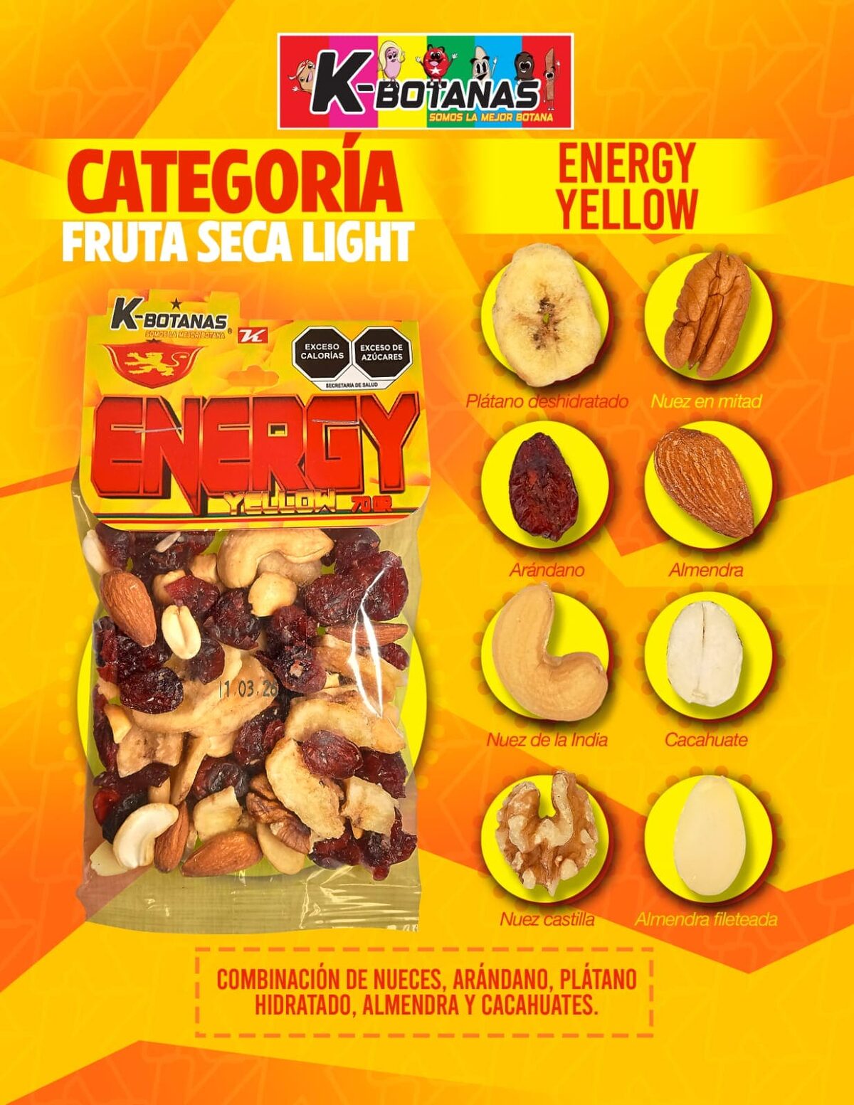 Energy Amarilla 80g al mayoreo