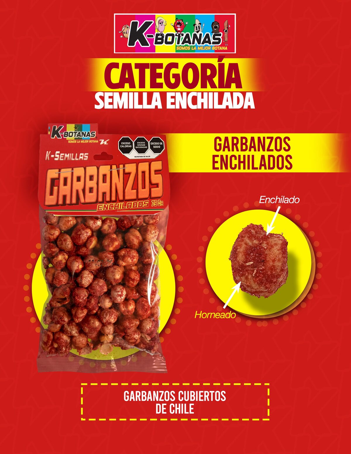 Semilla Garbanzo Enchilado 75g al mayoreo