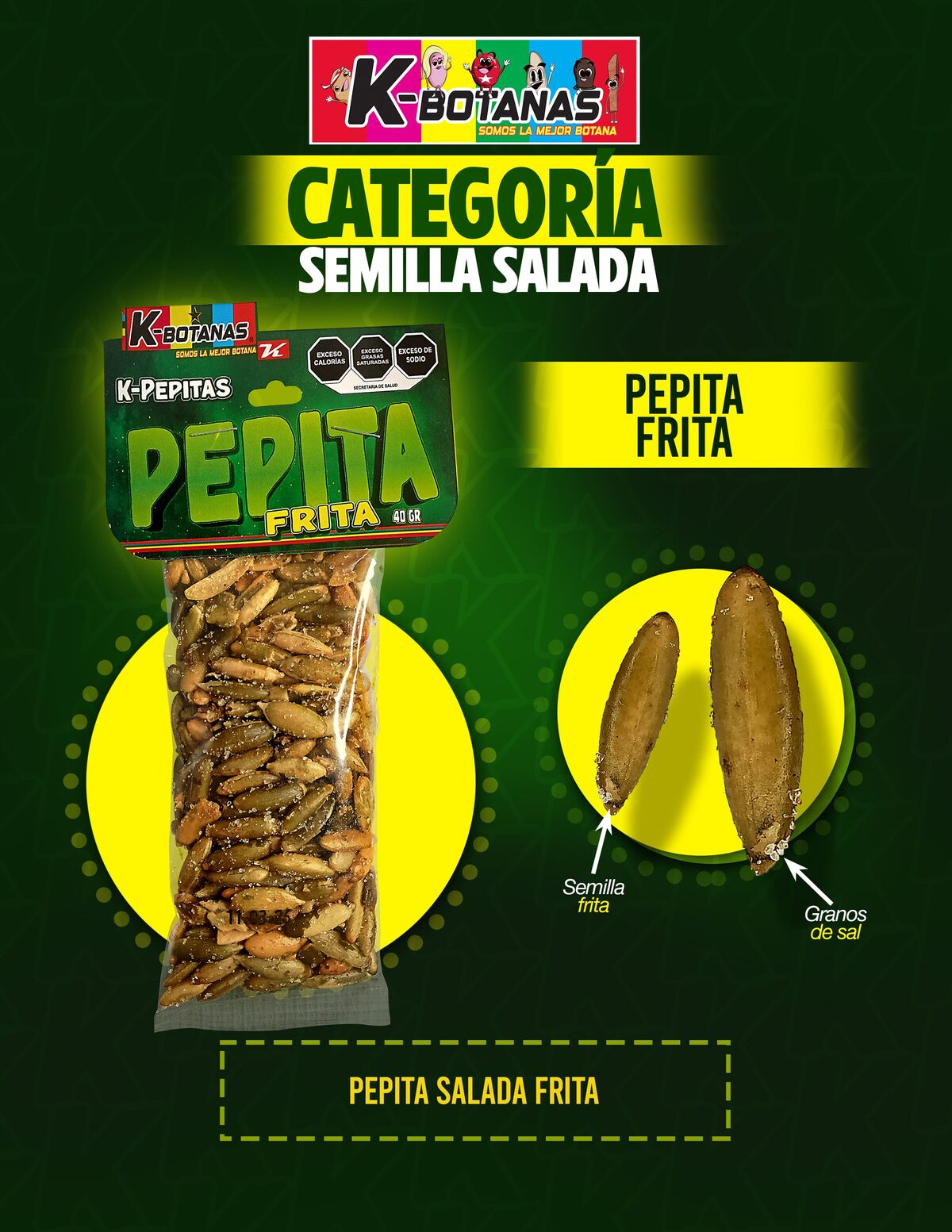 Semilla Pepita Frita 40g al mayoreo